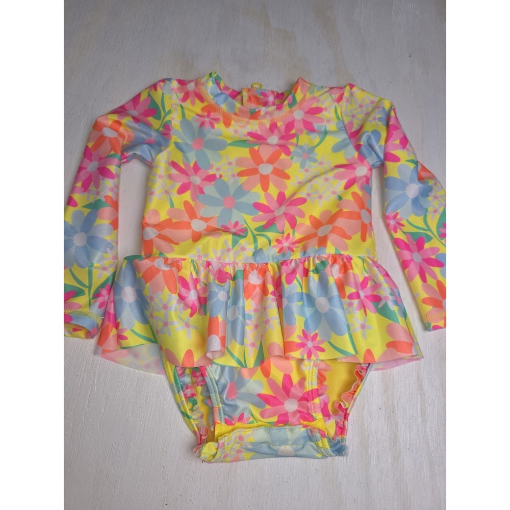 Wave Zone Baby Toddler 18M Girl Swimsuit - Long Sleeve Rash Guard